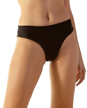 Bas Brésilien Noir Emboîtant Côtés Larges - Bottom Laguna Caramel Preto