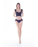 Top Babado Cropped Preto