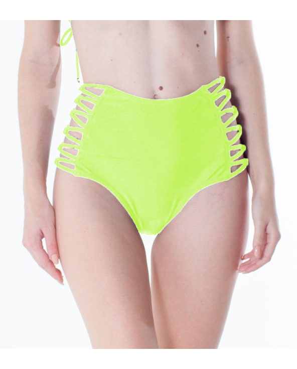 Bottom Tiras Cruzadas Neon Limao