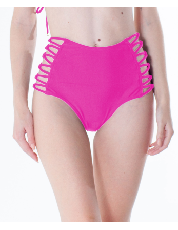 Bottom Tiras Cruzadas Neon Rosa