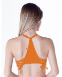 Top Tiras Cruzadas Neon Laranja