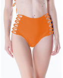 Bottom Tiras Cruzadas Neon Laranja