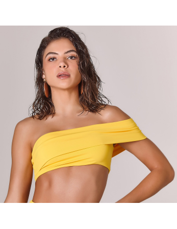 Top Biquini Off Shoulder Amarelo