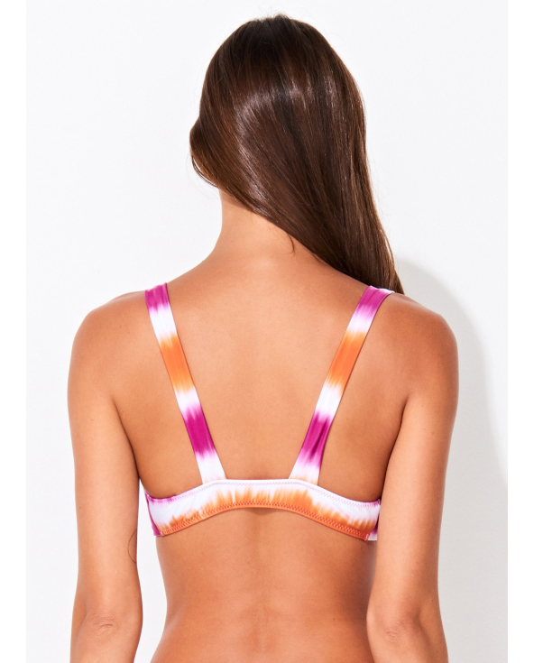 Pink & Orange Tie-Dye Bralette Top With A Knot...