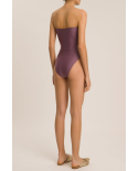 Dwukolorowy Luksusowy Jednoczęściowy Kostium Kąpielowy Bandeau Z Guzikami - Bicolor Strapless Swimsuit With Buttons