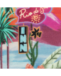Slip Bikini Brasiliano Sfacciato Tropicale Colorato, Fisso A Strisce Sottili Sui Fianchi - Bottom Sunset Cheeky-Fixa