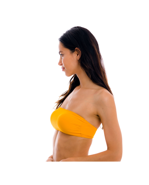 Reggiseno Bikini A Fascia Arancione Con Pull-On...