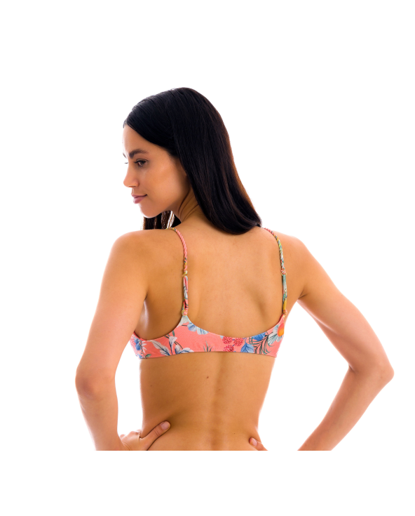 Brassière Bretelles Tressées Imprimé Rose...