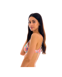 Reggiseno Bikini Bralette Stampato Rosa Corallo Con Spalline Intrecciate - Top Frutti Bralette