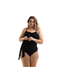 Schwarzer Plus Size 2In1-Badeanzug Und Geschnürtes Kleid - Maio Bahamas Preto