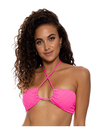 Top Drawstring Diamond Girl Shocking Pink