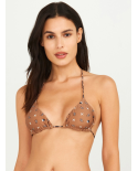 Top Dupla Flor Banana Camel