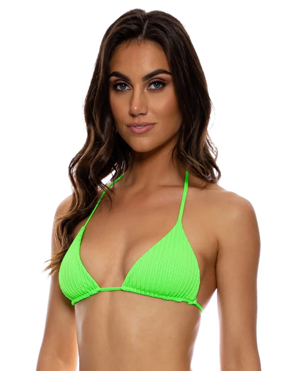 Top Wavy Ruched Que Sera Sera Neon Lime
