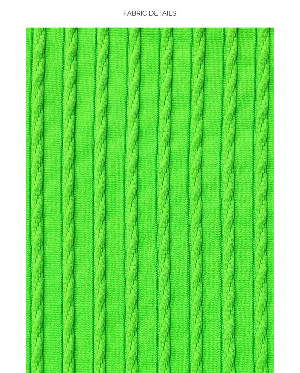 Top Wavy Ruched Que Sera Sera Neon Lime