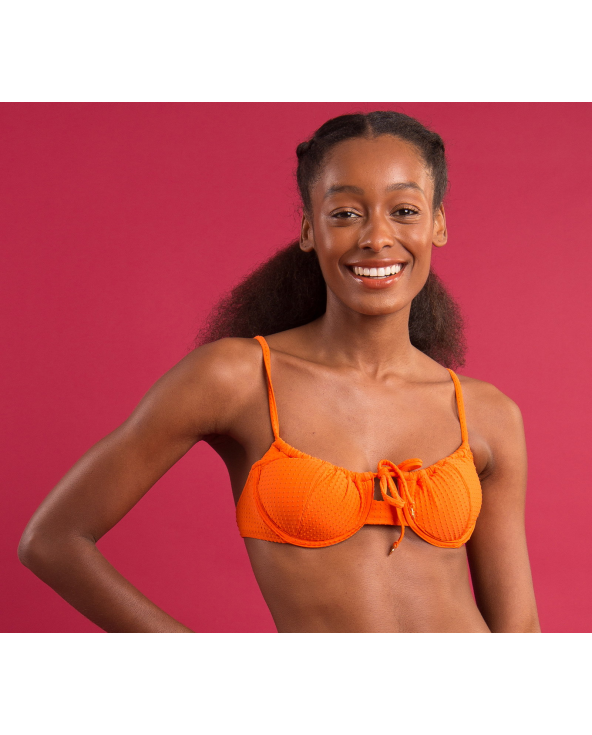 Top Dots-Orange Balconet-Tie