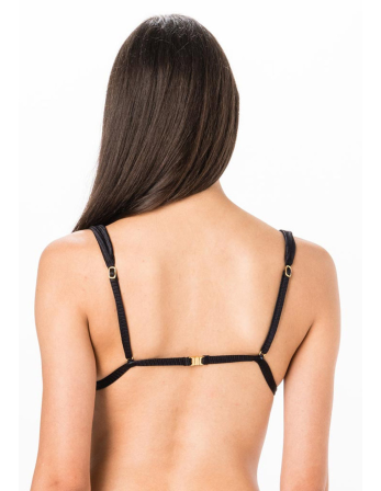 Top Longo Preto Liso Canelado 2