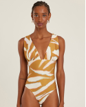 Ruched V Neck One Piece Oryx