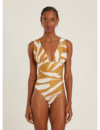 Ruched V Neck One Piece Oryx 2