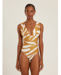 Ruched V Neck One Piece Oryx