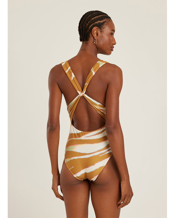 Ruched V Neck One Piece Oryx