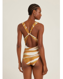 Ruched V Neck One Piece Oryx