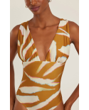 Ruched V Neck One Piece Oryx