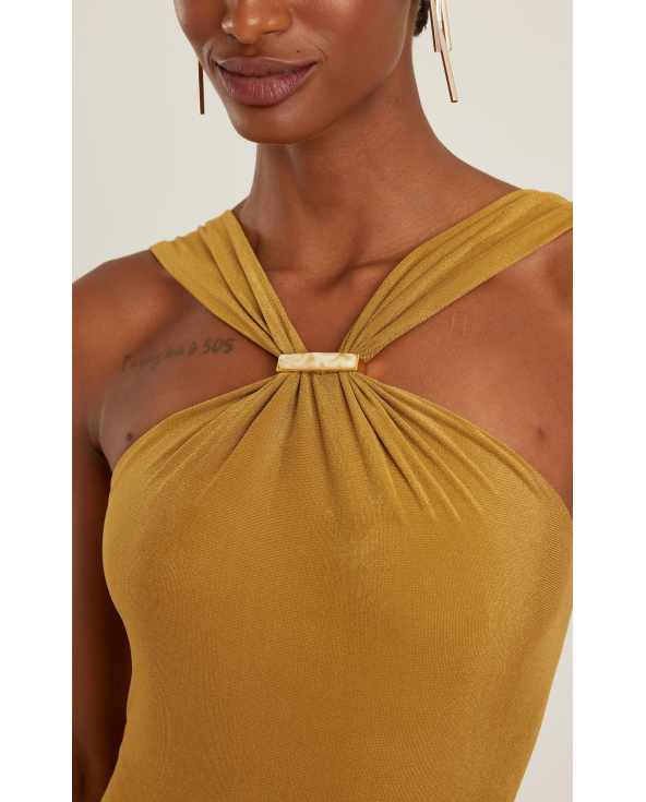 Detailed High Neck One Piece Ambar