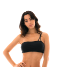 Bbs X Steph.d - Haut Bandeau Noir Bretelles Asymétriques - Top Preto Off Shouder Stephanie
