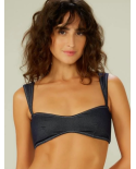 Top Passeio Jeans Azul Marinho