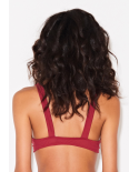 Dark Red Bra Top With A Bow - Top Nó Vermelho