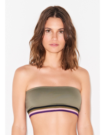 Top A Fascia Verde Militare Con Banda Elastica - Top...