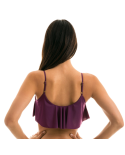 Ruffled Plum Bra Bikini Top With Adjustable Straps - Top Sublime Babado
