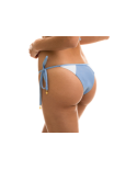 Cueca Brasileira De 2 Tecidos, Branca/Azul-Ganga - Bottom Garoa White Tri