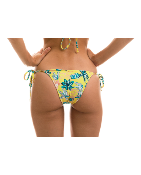 Gelbgrundig Geblümte Bikinihose, Accessoire -...