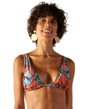 Tropical Print Triangle Halter Top - Top Riviera Palmar