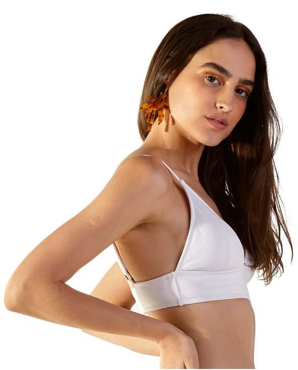 Witte Ribfluwelen Bustier Bikinitop - Top Light...
