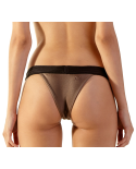 Bikinihose In Taupe, Schwarzes Taillenband - Bottom Matelasse Caramelo Preto