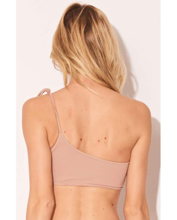 Crop Top Asimmetrico Beige Nude - Top...