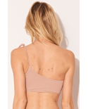 Crop Top Asimetrico Beige Nude - Top Assimetrico Casulo