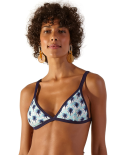 Top De Bikini Triangular Con Palmeras Y Contornos Azules - Top Dance Ohana