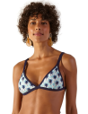 Top Bikini A Triangolo Con Palme E Contorni Blu - Top Dance Ohana