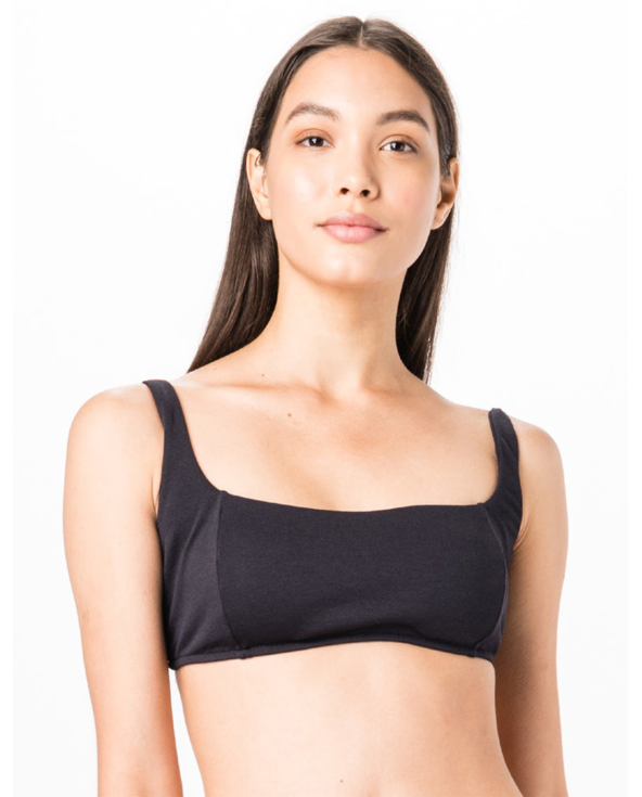 Black Bra Top With Adjustable Straps - Top...