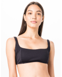 Sujetador Negro Con Tirantes Ajustables - Top Camiseta Liso Fluity