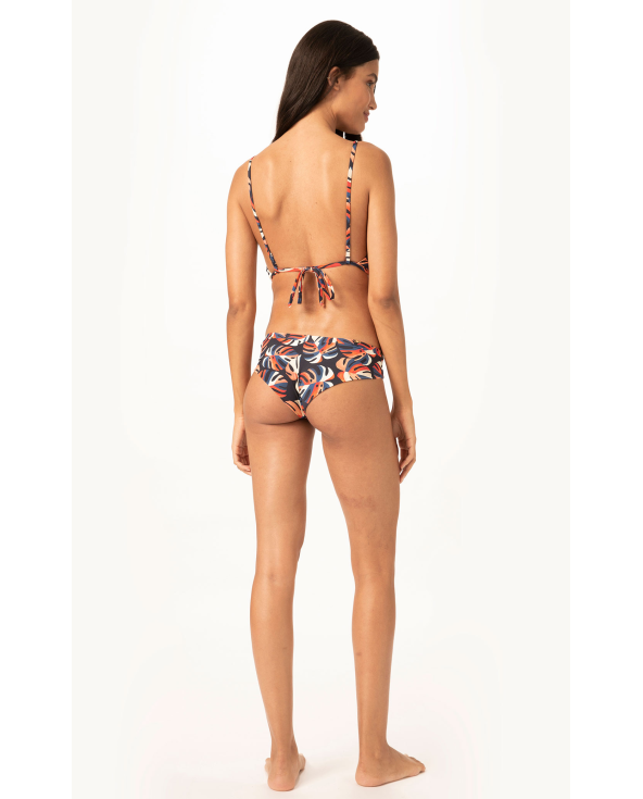 Granatowy Crop Top W Tropikalne Liście - Top...
