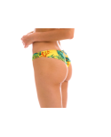 Colorful Tropical Print Brazilian Scrunch Bikini Bottom - Bottom Sun-Sation Nice