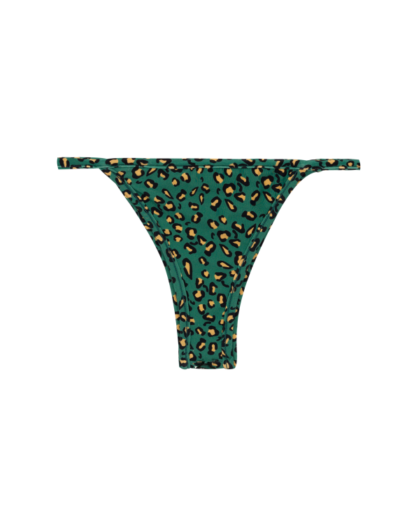 Slip Fisso Brasiliano Verde Con Strisce Fianchi...