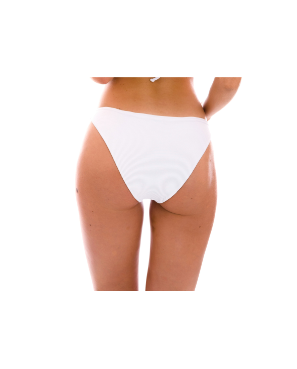 Ribbed White Bikini Bottom - Bottom...