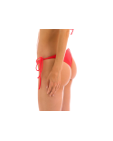 Red Ribbed Side-Tie Brazilian Bikini Bottom - Bottom Cotele-Tomate Ibiza