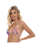 Top Wavy Floral Blossoms Electric Coral