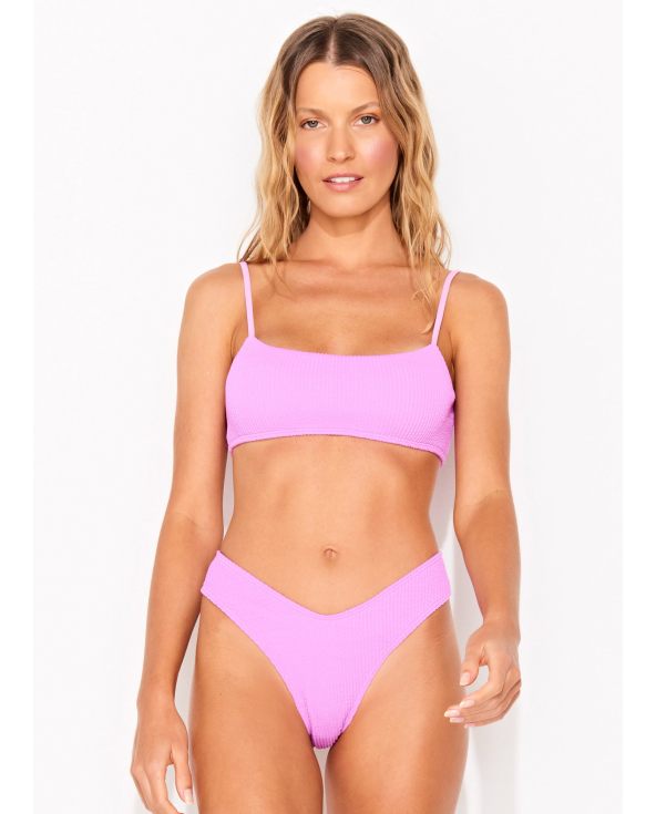 Top Hot Lilas Nervurado